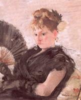 Morisot, Berthe - Woman with a Fan (Head of a Girl)